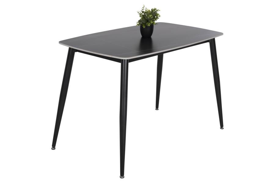ΤΡΑΠΕΖΙ RAVEN HM9854.02 ΚΕΡΑΜΙΚΟ TOP ΜΑΥΡΟ ΜΑΡΜΑΡΟ-ΜΑΥΡΟ ΜΕΤΑΛΛΟ 120x70x73Υεκ.