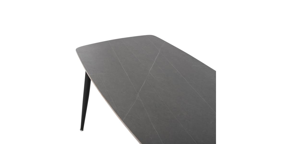ΤΡΑΠΕΖΙ RAVEN HM9854.02 ΚΕΡΑΜΙΚΟ TOP ΜΑΥΡΟ ΜΑΡΜΑΡΟ-ΜΑΥΡΟ ΜΕΤΑΛΛΟ 120x70x73Υεκ.