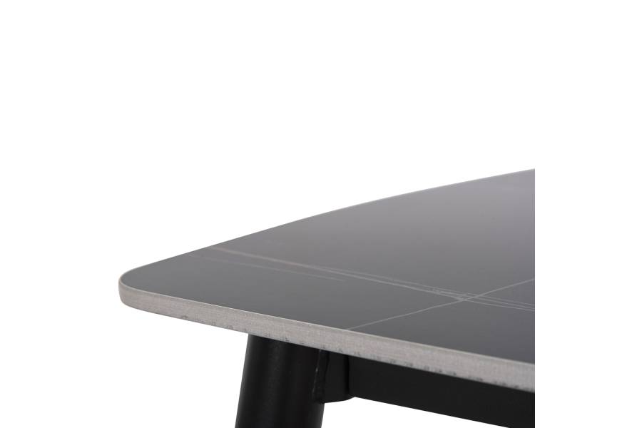 ΤΡΑΠΕΖΙ RAVEN HM9854.02 ΚΕΡΑΜΙΚΟ TOP ΜΑΥΡΟ ΜΑΡΜΑΡΟ-ΜΑΥΡΟ ΜΕΤΑΛΛΟ 120x70x73Υεκ.
