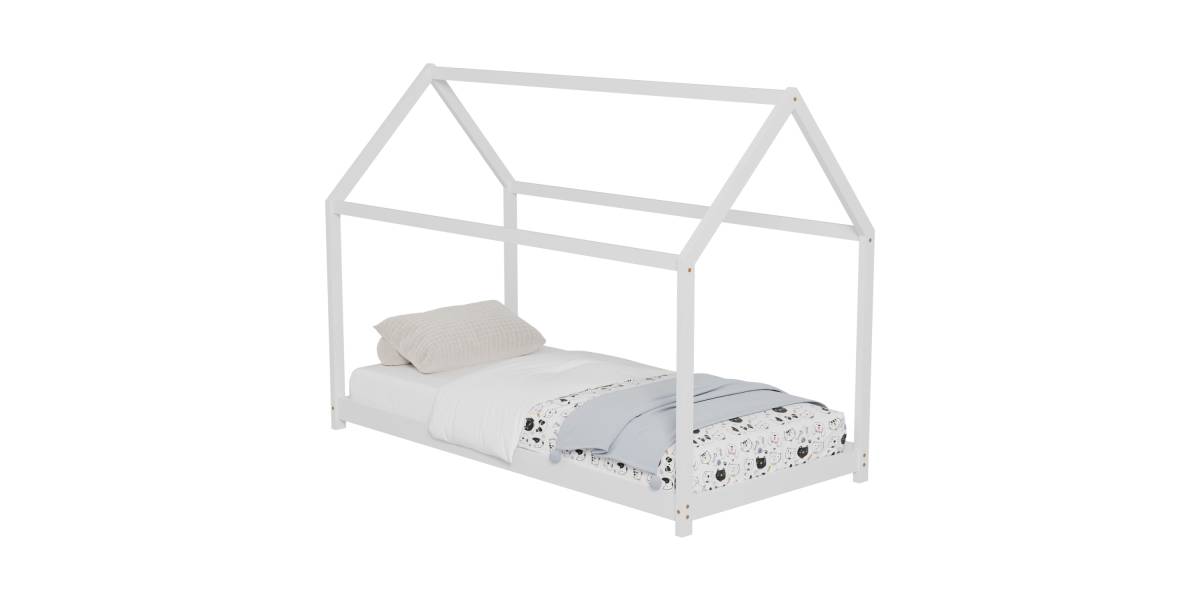 ΚΡΕΒΑΤΙ ΠΑΙΔΙΚΟ PEPE HM677.03 τ.MONTESSORI ΞΥΛΟ ΠΕΥΚΟ ΛΕΥΚΟ- 190x90εκ