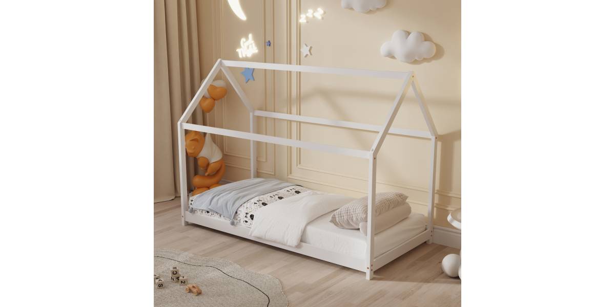 ΚΡΕΒΑΤΙ ΠΑΙΔΙΚΟ PEPE HM677.03 τ.MONTESSORI ΞΥΛΟ ΠΕΥΚΟ ΛΕΥΚΟ- 190x90εκ