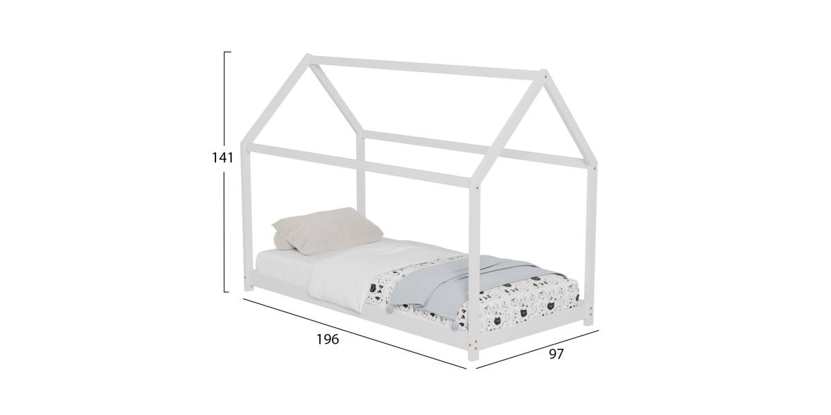 ΚΡΕΒΑΤΙ ΠΑΙΔΙΚΟ PEPE HM677.03 τ.MONTESSORI ΞΥΛΟ ΠΕΥΚΟ ΛΕΥΚΟ- 190x90εκ