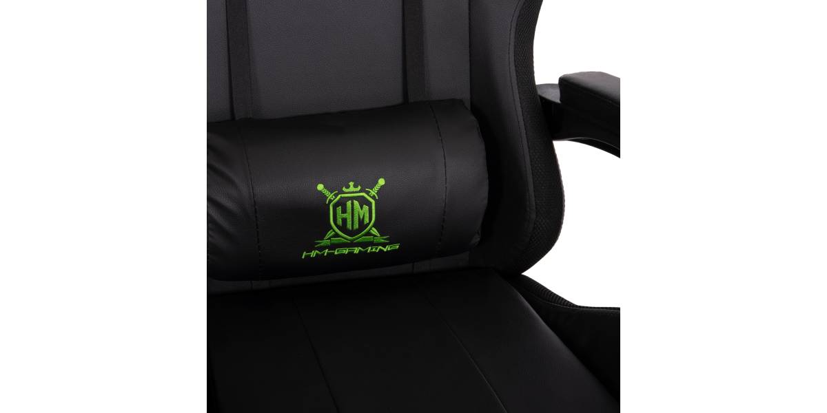 ΠΟΛΥΘΡΟΝΑ GAMING DARREN HM1203.03 ΜΑΥΡΟ-ΠΡΑΣΙΝΟ PVC 58.5x100x120Υεκ.