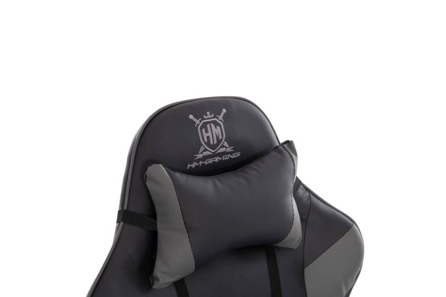 ΠΟΛΥΘΡΟΝΑ GAMING DARREN HM1203.10 ΜΑΥΡΟ-ΓΚΡΙ PVC 60x60x120Υεκ.