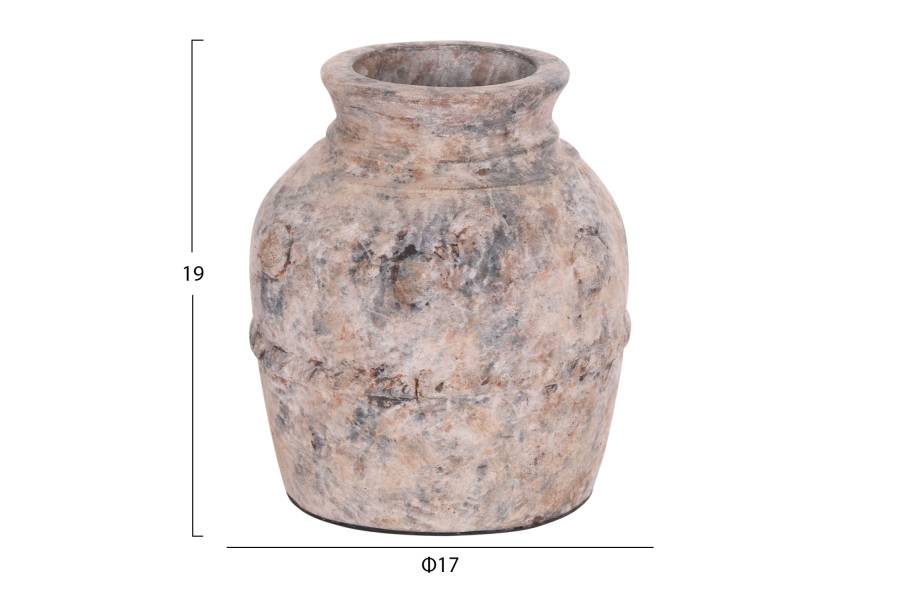 ΔΙΑΚΟΣΜΗΤΙΚΟ ΕΠΙΤΡΑΠΕΖΙΟ ΒΑΖΟ VERMO HM4395 ΤΕΡΑΚΟΤΑ ΣΕ ΓΚΡΙ Φ17x19Υεκ.