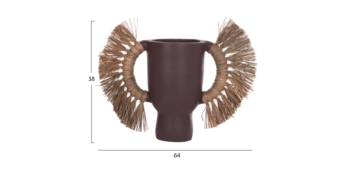 ΕΠΙΤΡΑΠΕΖΙΟ ΔΙΑΚΟΣΜΗΤΙΚΟ ΒΑΖΟ ALICA HM4668.07L ΣΟΚΟΛΑΤΙ ΤΕΡΑΚΟΤΑ & GRASS--64x22x38Υεκ