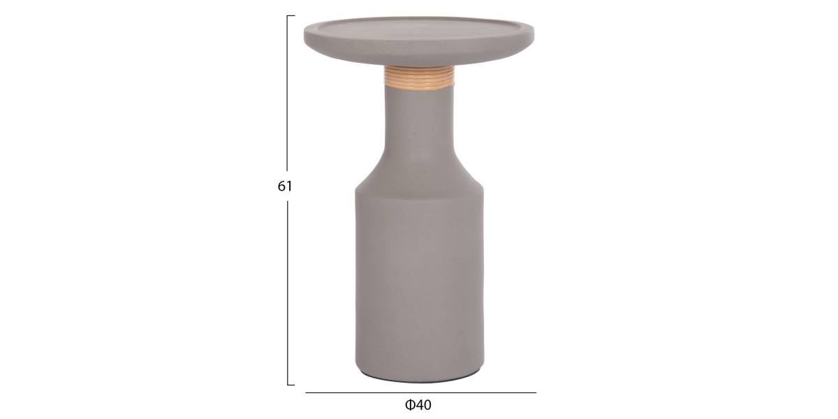 ΒΟΗΘΗΤΙΚΟ ΤΡΑΠΕΖΙ TRED(T) HM18169.03 FIBER CEMENT ΓΚΡΙ-ΦΥΣΙΚΟ RATTAN--Φ40x61Υεκ.