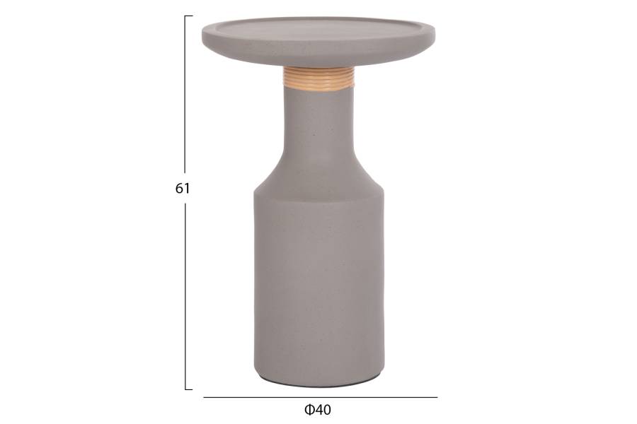 ΒΟΗΘΗΤΙΚΟ ΤΡΑΠΕΖΙ TRED(T) HM18169.03 FIBER CEMENT ΓΚΡΙ-ΦΥΣΙΚΟ RATTAN--Φ40x61Υεκ.