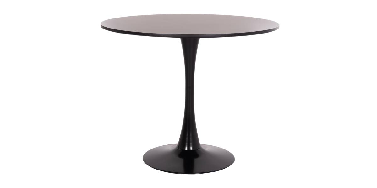 ΤΡΑΠΕΖΙ ΣΤΡΟΓΓΥΛΟ BROLIN HM18141.02 MDF TOP-ΒΑΣΗ ΜΕΤΑΛΛΙΚΗ--ΜΑΥΡΟ Φ90x73Υεκ