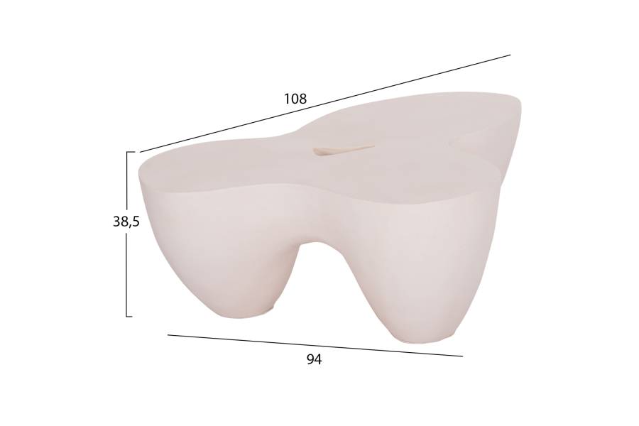 ΤΡΑΠΕΖΙ ΣΑΛΟΝΙΟΥ SALLEN HM18161.02 FIBER CEMENT ΣΕ ΛΕΥΚΟ--108x94x38,5Υεκ.