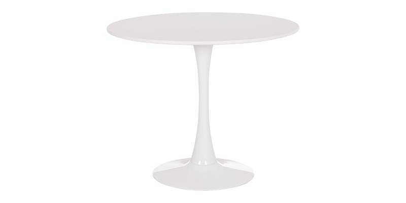 ΤΡΑΠΕΖΙ ΣΤΡΟΓΓΥΛΟ BROLIN HM18141.01 MDF TOP-ΒΑΣΗ ΜΕΤΑΛΛΙΚΗ--ΛΕΥΚΟ Φ90x73Υεκ