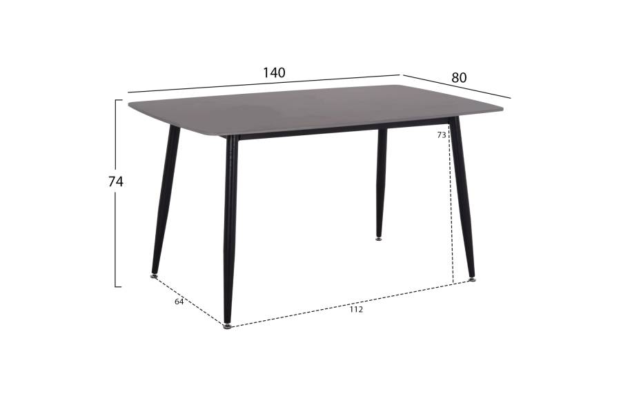 ΤΡΑΠΕΖΙ RAVEN HM18149.02 ΚΕΡΑΜΙΚΟ TOP ΜΕ ΟΨΗ ΜΑΥΡΟ ΜΑΡΜΑΡΟ 140x80x74Υεκ.