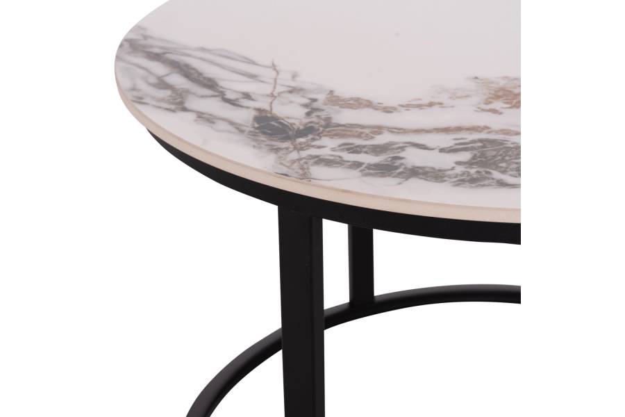 ΤΡΑΠΕΖΙ ΣΑΛΟΝΙΟΥ 2ΤΜΧ TALOS HM18140.03 ΛΕΥΚΟ ΜΕ ΚΑΦΕ ΝΕΡΑ ΚΕΡΑΜΙΚΟ TOP Φ70+Φ50