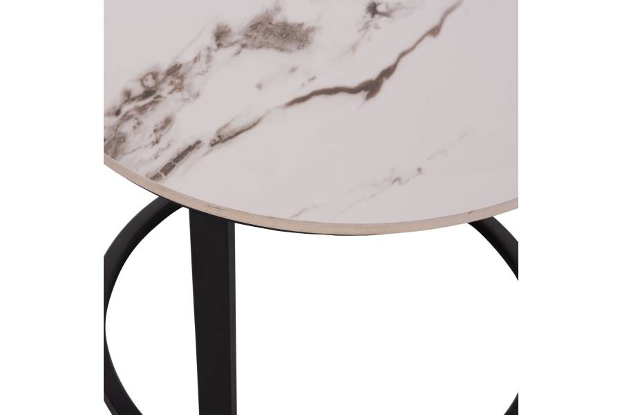 ΤΡΑΠΕΖΙ ΣΑΛΟΝΙΟΥ 2ΤΜΧ TALOS HM18140.03 ΛΕΥΚΟ ΜΕ ΚΑΦΕ ΝΕΡΑ ΚΕΡΑΜΙΚΟ TOP Φ70+Φ50