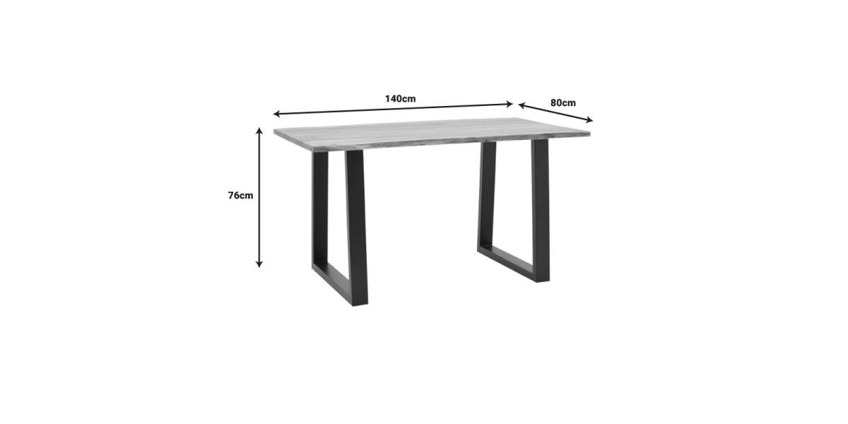 Τραπέζι Avron pakoworld φυσικό μασίφ ξύλο ακακίας 140x80x76εκ