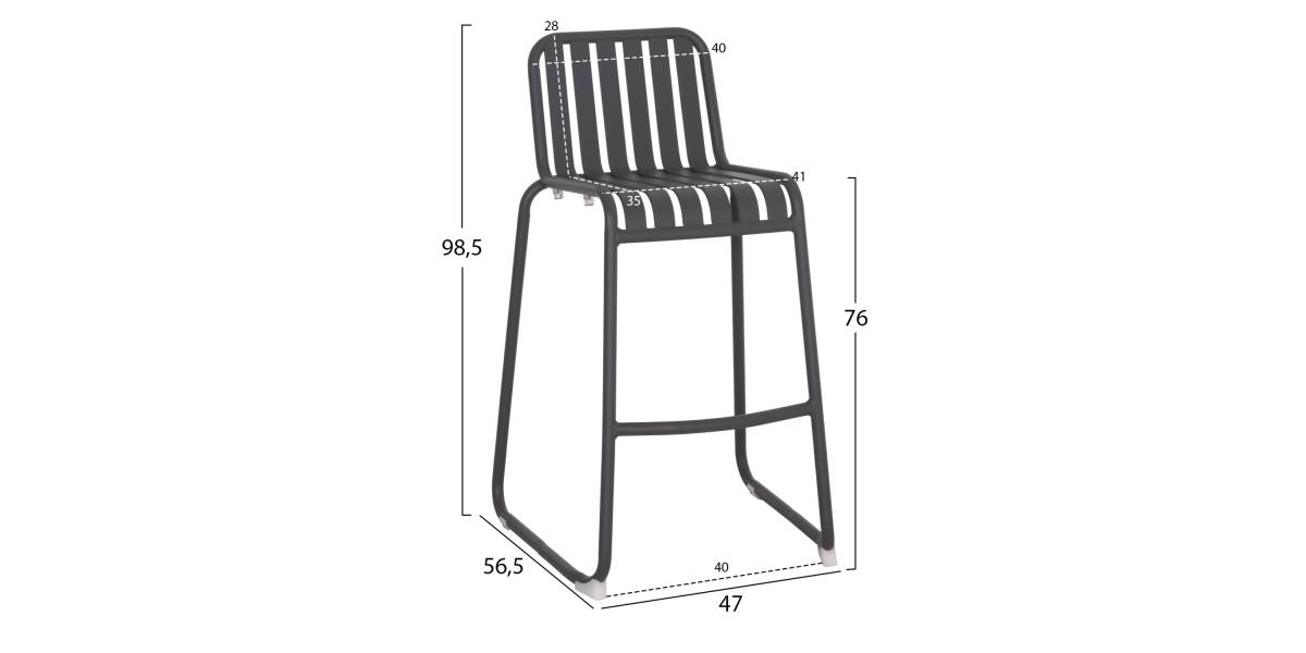 ΣΚΑΜΠΟ ΜΠΑΡ ΑΛΟΥΜΙΝΙΟΥ RACHEL HM6341.01 ΓΚΡΙ 47x56,5x98,5Υεκ.