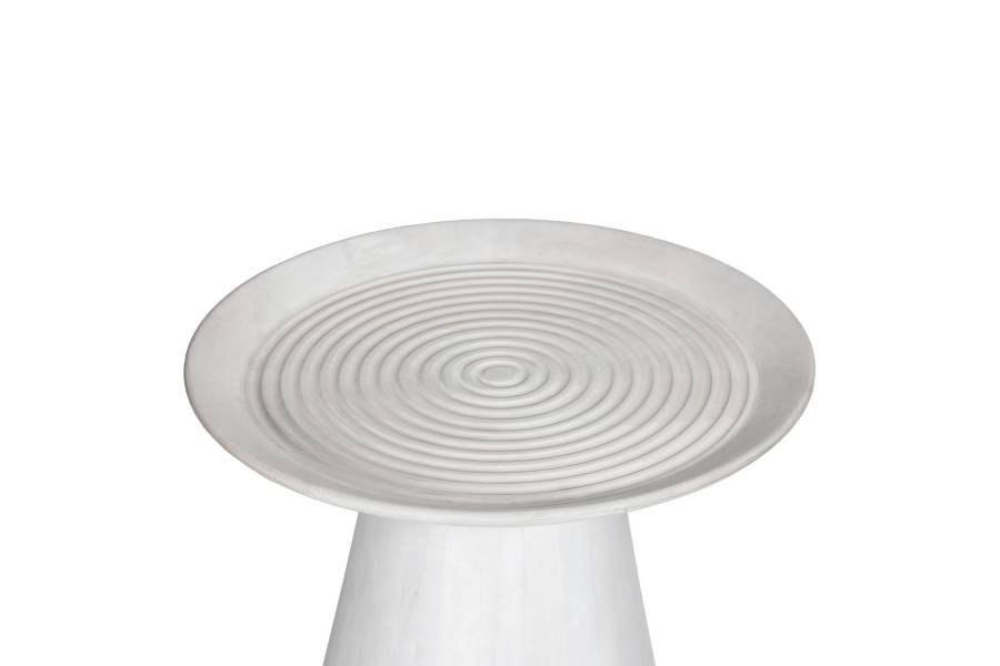 ΤΡΑΠΕΖΙ ΣΑΛΟΝΙΟΥ ΣΤΡΟΓΓΥΛΟ ROSS HM9709 ΜΑΣΙΦ ΞΥΛΟ MANGO-ΛΕΥΚΟ Φ60x45Υεκ.