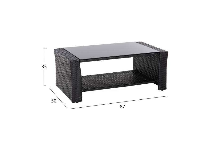 ΣΑΛΟΝΙ ΕΞ.ΧΩΡΟΥ 4ΤΜΧ THORE HM5978 ΣΥΝΘ. RATTAN ΜΑΥΡΟ-ΜΠΕΖ ΜΑΞΙΛΑΡΙΑ