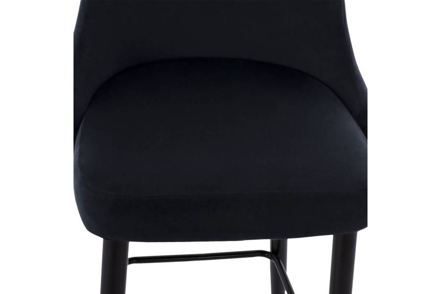 ΣΚΑΜΠΟ ΜΠΑΡ SERENITY HM8519.04 ΒΕΛΟΥΔΟ ΜΑΥΡΟ ΜΕ ΜΕΤΑΛΛΙΚΟ ΣΚΕΛΕΤΟ 53x48x110 εκ.