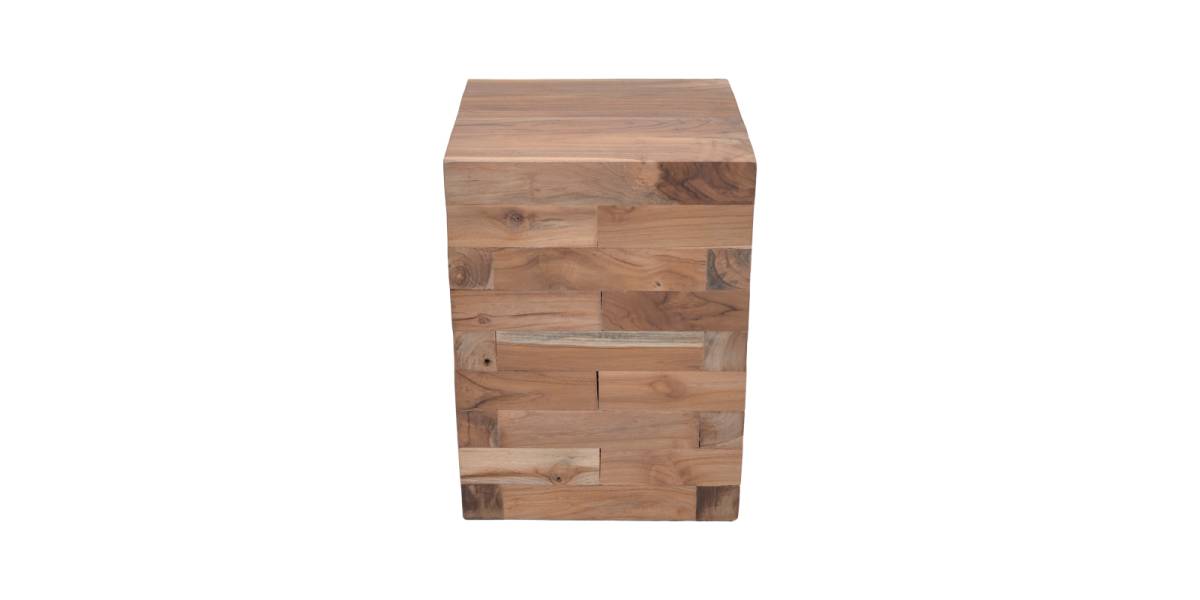 Βοηθητικό τραπέζι Werzy Inart φυσικό μασίφ ξύλο teak 35x35x49εκ