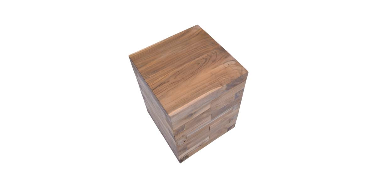 Βοηθητικό τραπέζι Werzy Inart φυσικό μασίφ ξύλο teak 35x35x49εκ