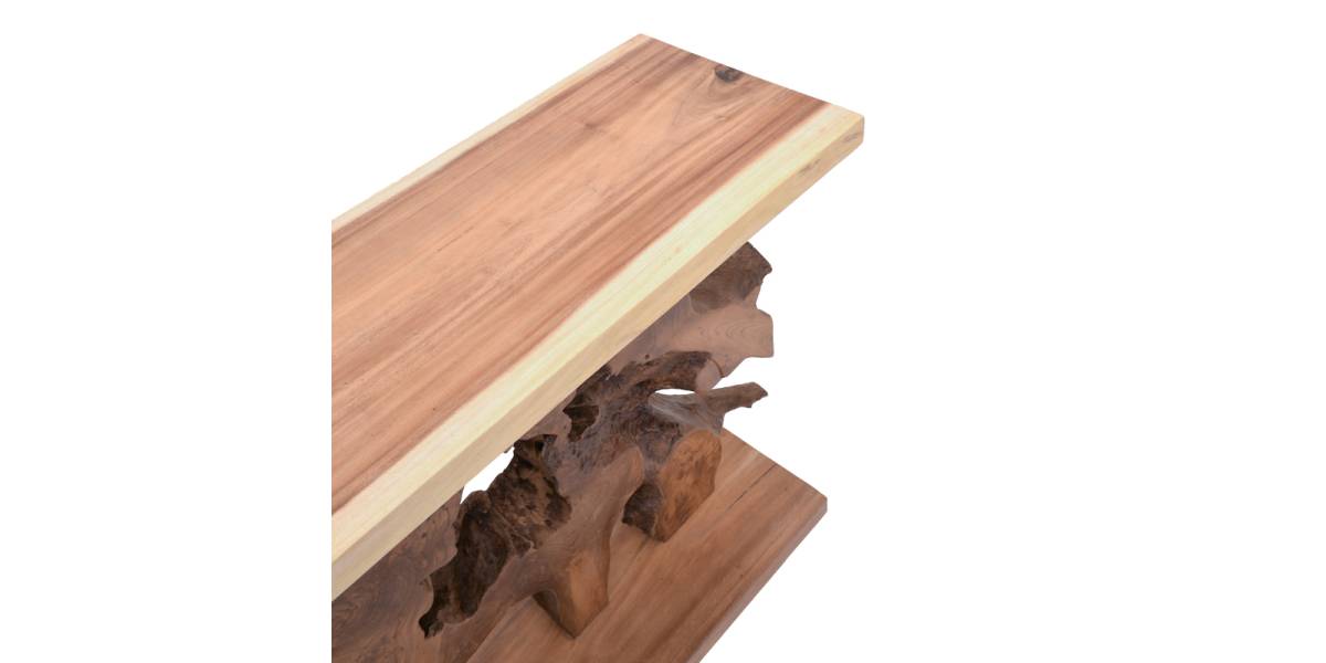 Κονσόλα Nasiol Inart φυσικό μασίφ ξύλο teak 120x40x75εκ