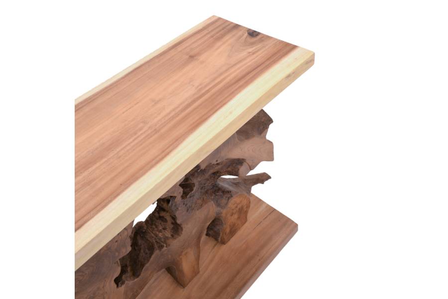 Κονσόλα Nasiol Inart φυσικό μασίφ ξύλο teak 120x40x75εκ