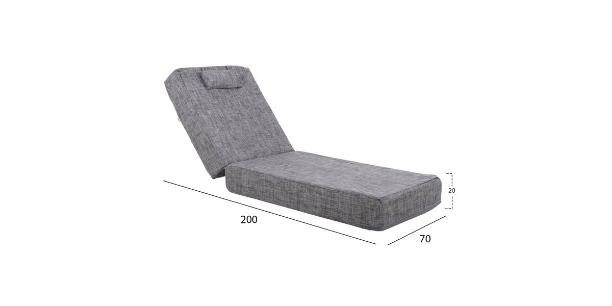 ΜΑΞΙΛΑΡΙ ΞΑΠΛΩΣΤΡΑΣ TEXTILENE SIFNOS ΓΚΡΙ HM11761.10 200(120+80)x70x20Yεκ.