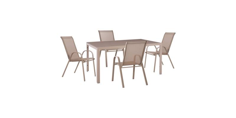 ΣΕΤ ΤΡΑΠΕΖΑΡΙΑΣ 5ΤΜΧ OFER HM21015 ΤΡΑΠΕΖΙ & 4 ΚΑΡΕΚΛΕΣ ΜΕΤΑΛΛΟ ΣΕ ΚΑΠΟΥΤΣΙΝΟ