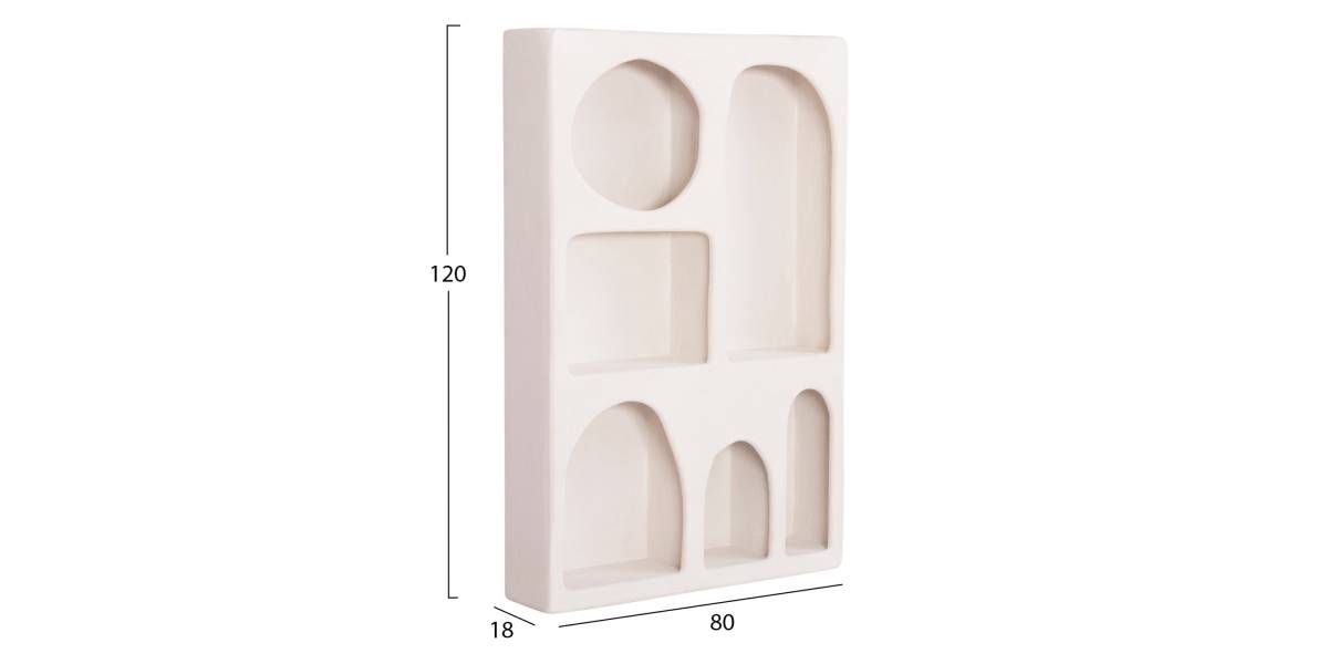 ΡΑΦΙΕΡΑ-ΚΟΜΜΟ ΣΕΙΡΑ SANTORINI HM18059 MDF ΣΕ ΥΠΟΛΕΥΚΟ 80x18x120Υεκ.