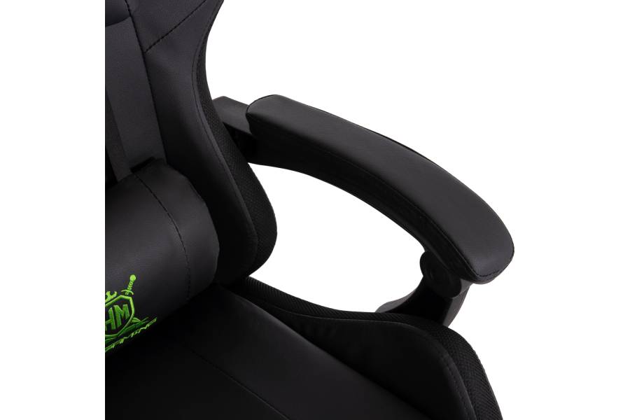 ΠΟΛΥΘΡΟΝΑ GAMING DARREN HM1203.03 ΜΑΥΡΟ-ΠΡΑΣΙΝΟ PVC 58.5x100x120Υεκ.