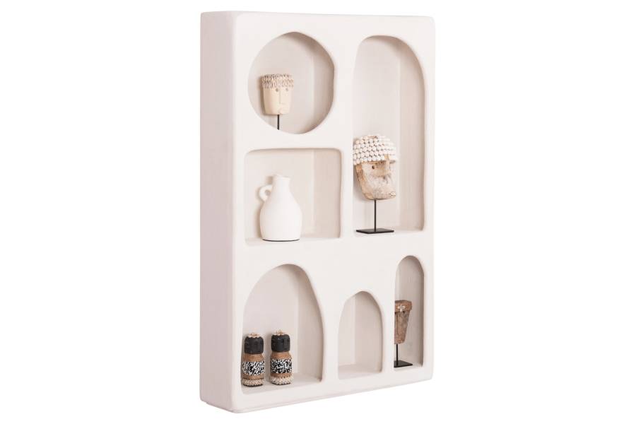 ΡΑΦΙΕΡΑ-ΚΟΜΜΟ ΣΕΙΡΑ SANTORINI HM18059 MDF ΣΕ ΥΠΟΛΕΥΚΟ 80x18x120Υεκ.