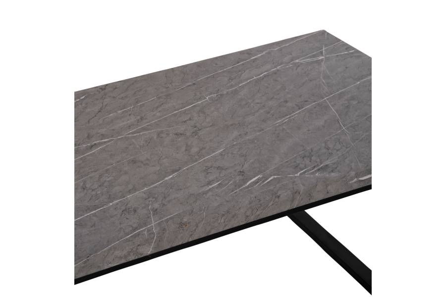 ΤΡΑΠΕΖΙ ΣΑΛΟΝΙΟΥ SHABEN HM9585.02 MDF ΓΚΡΙ ΜΑΡΜΑΡΟ-ΜΑΥΡΗ ΜΕΤΑΛΛΙΚΗ ΒΑΣΗ 120x60X46Yεκ.