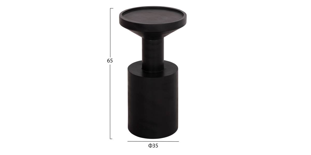 ΤΡΑΠΕΖΙ ΒΟΗΘΗΤΙΚΟ BERMAL HM9889.12 ΜΑΣΙΦ ΞΥΛΟ SUAR ΣΕ ΜΑΥΡΟ Φ35x65Υεκ.