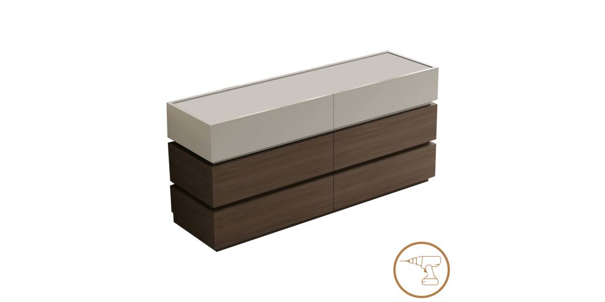 Συρταριέρα Sonlen pakoworld mdf σε καρυδί-μπεζ απόχρωση 120x40x72εκ