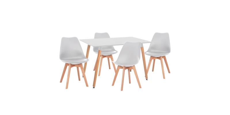 ΣΕΤ ΤΡΑΠΕΖΑΡΙΑΣ 5ΤΜΧ VEGAS HM21184 MDF TOP ΣΕ ΛΕΥΚΟ--ΠΟΔΙΑ ΟΞΙΑΣ