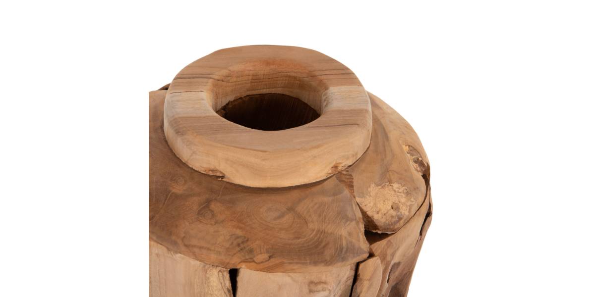 ΔΙΑΚΟΣΜΗΤΙΚΟ ΒΑΖΟ ZENIA HM7918 ΑΠΟ ΚΟΜΜΑΤΙΑ ΑΝΑΚΥΚΛΩΜΕΝΟΥ ΞΥΛΟΥ TEAK ΣΕ ΦΥΣΙΚΟ Φ20x40Yεκ.