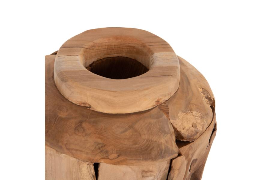 ΔΙΑΚΟΣΜΗΤΙΚΟ ΒΑΖΟ ZENIA HM7918 ΑΠΟ ΚΟΜΜΑΤΙΑ ΑΝΑΚΥΚΛΩΜΕΝΟΥ ΞΥΛΟΥ TEAK ΣΕ ΦΥΣΙΚΟ Φ20x40Yεκ.