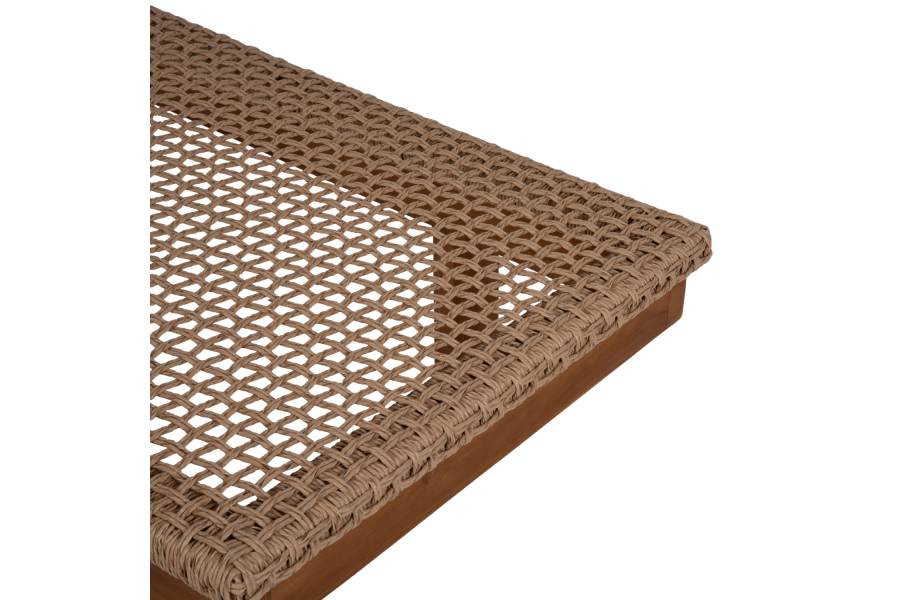 ΞΑΠΛΩΣΤΡΑ PATRON HM5993 TEAK ΞΥΛΟ ΚΑΙ ΣΧΟΙΝΙ VIRO ΣΕ ΠΛΕΞΗ WICKER 191x65x86Yεκ.