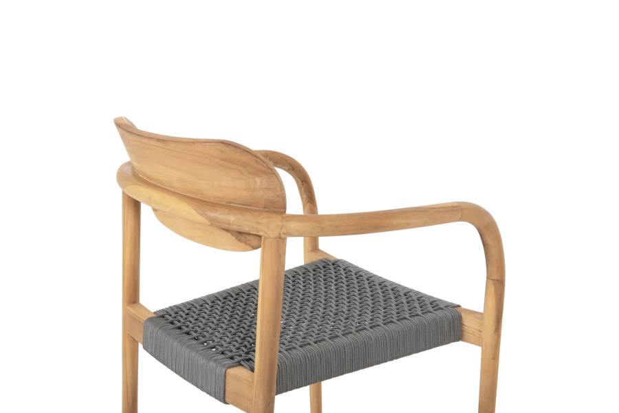 ΠΟΛΥΘΡΟΝΑ OSLO HM9636.08 ΞΥΛΟ TEAK ΦΥΣΙΚΟ & ΓΚΡΙ ΣΧΟΙΝΙ 55x54x80Yεκ.