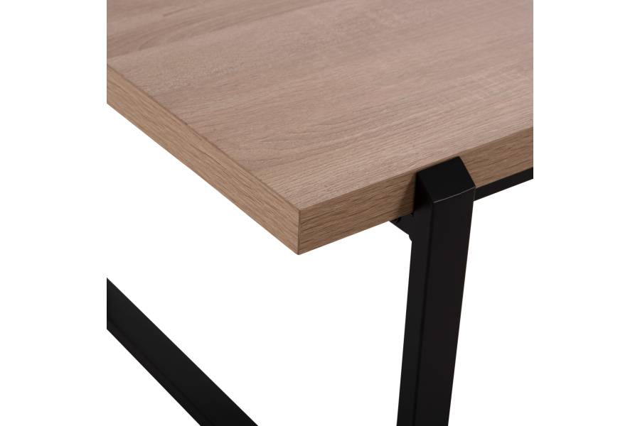 ΤΡΑΠΕΖΙ ΣΑΛΟΝΙΟΥ SHABEN HM9585.03 MDF SONOMA-ΜΑΥΡΗ ΜΕΤΑΛΛΙΚΗ ΒΑΣΗ 120x60X46Yεκ.