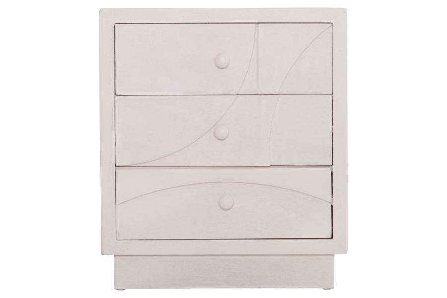 ΚΟΜΟΔΙΝΟ ΣΕΙΡΑ SANTORINI HM18047 MDF ΣΕ ΥΠΟΛΕΥΚΟ ΧΡΩΜΑ-3 ΣΥΡΤΑΡIA 48x38x55,5Υεκ.