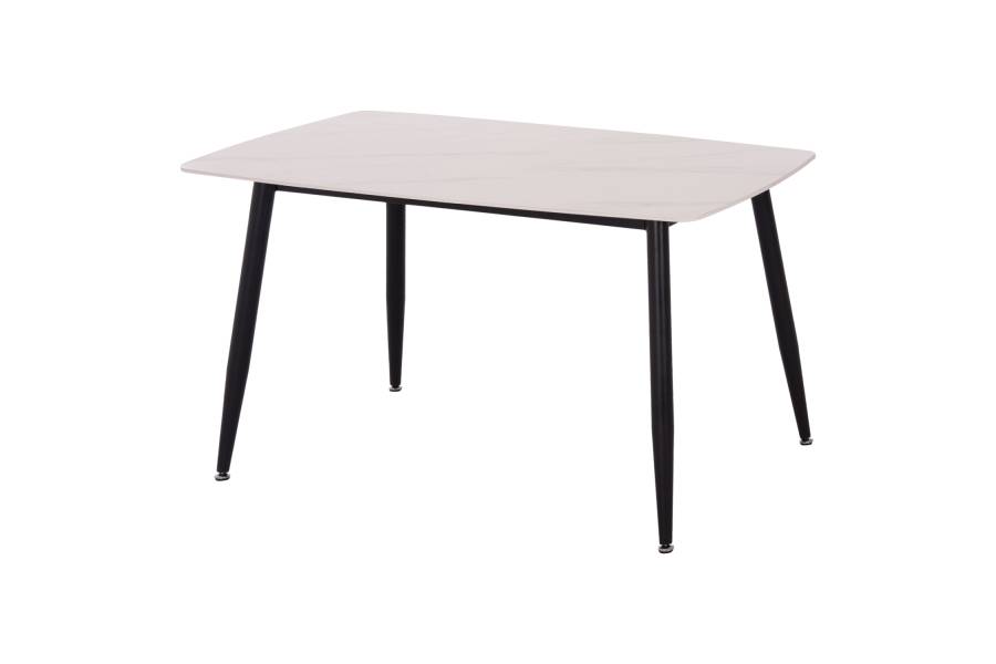 ΤΡΑΠΕΖΙ RAVEN HM9854.01 ΚΕΡΑΜΙΚΟ TOP ΜΑΤ ΛΕΥΚΟ ΜΑΡΜΑΡΟ-ΜΑΥΡΟ ΜΕΤΑΛΛΟ 120x70x73Υεκ.