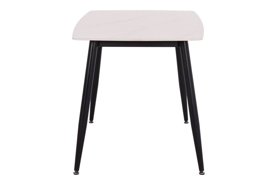ΤΡΑΠΕΖΙ RAVEN HM9854.01 ΚΕΡΑΜΙΚΟ TOP ΜΑΤ ΛΕΥΚΟ ΜΑΡΜΑΡΟ-ΜΑΥΡΟ ΜΕΤΑΛΛΟ 120x70x73Υεκ.