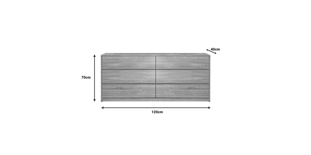 Συρταριέρα Kuanger pakoworld mdf σε φυσική απόχρωση 120x40x70εκ