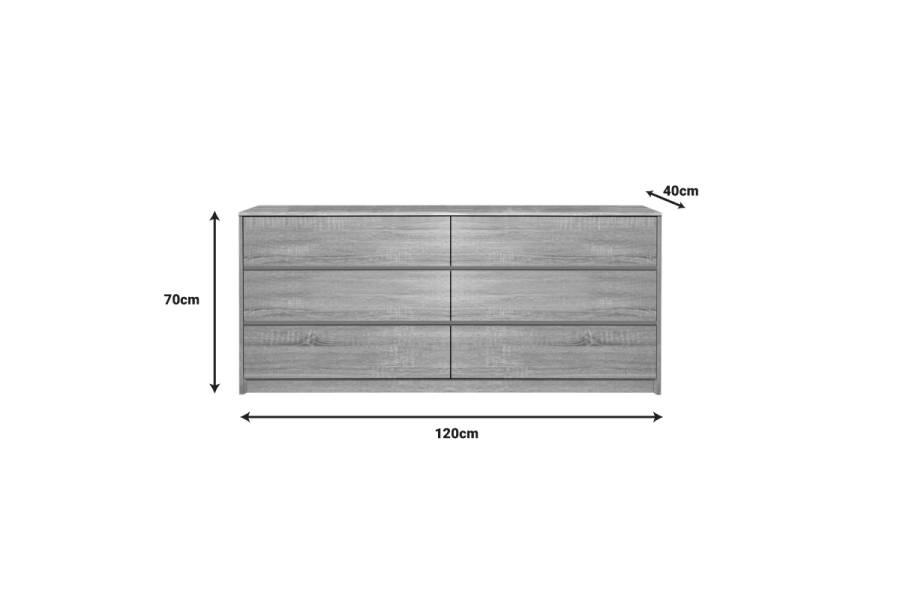 Συρταριέρα Kuanger pakoworld mdf σε φυσική απόχρωση 120x40x70εκ