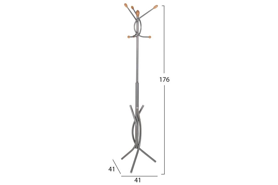 ΚΑΛΟΓΕΡΟΣ ΜΕΤΑΛΛΙΚΟΣ HM9575.40 ΣΕ ΑΣΗΜΙ ΧΡΩΜΑ-7 ΣΗΜΕΙΑ ΚΡΕΜΑΣΗΣ 41x41x176Y εκ.
