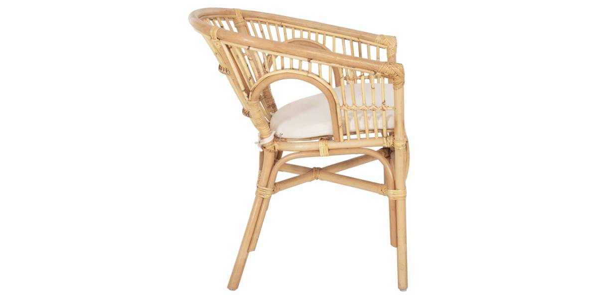 ΠΟΛΥΘΡΟΝΑ DAMPAR HM9929.04 RATTAN ΣΕ ΦΥΣΙΚΟ-ΛΕΥΚΟ ΜΑΞΙΛΑΡΙ 59x61x80Υεκ.