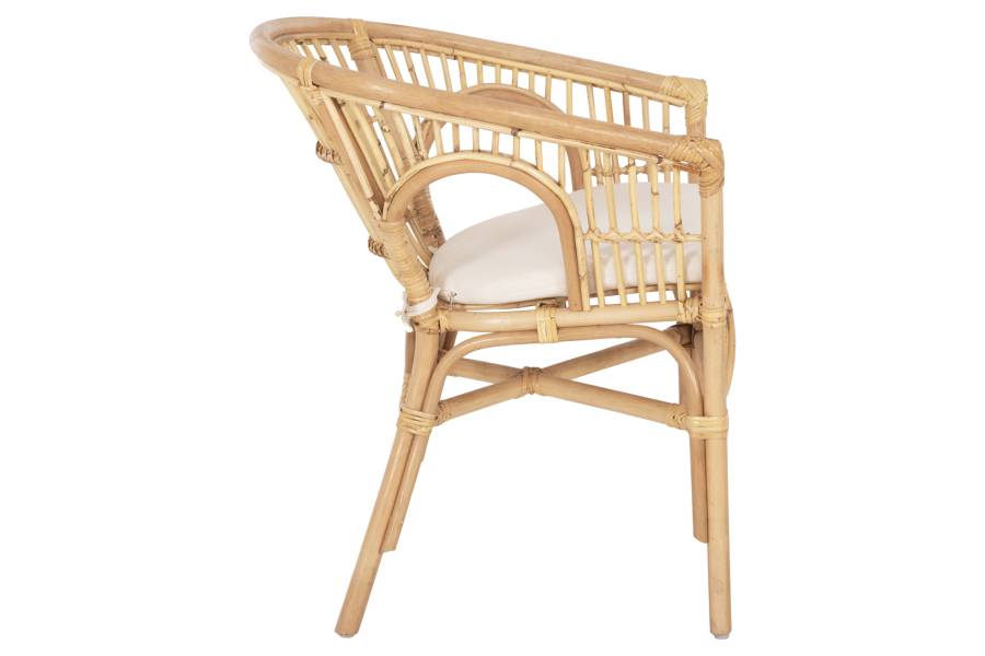 ΠΟΛΥΘΡΟΝΑ DAMPAR HM9929.04 RATTAN ΣΕ ΦΥΣΙΚΟ-ΛΕΥΚΟ ΜΑΞΙΛΑΡΙ 59x61x80Υεκ.
