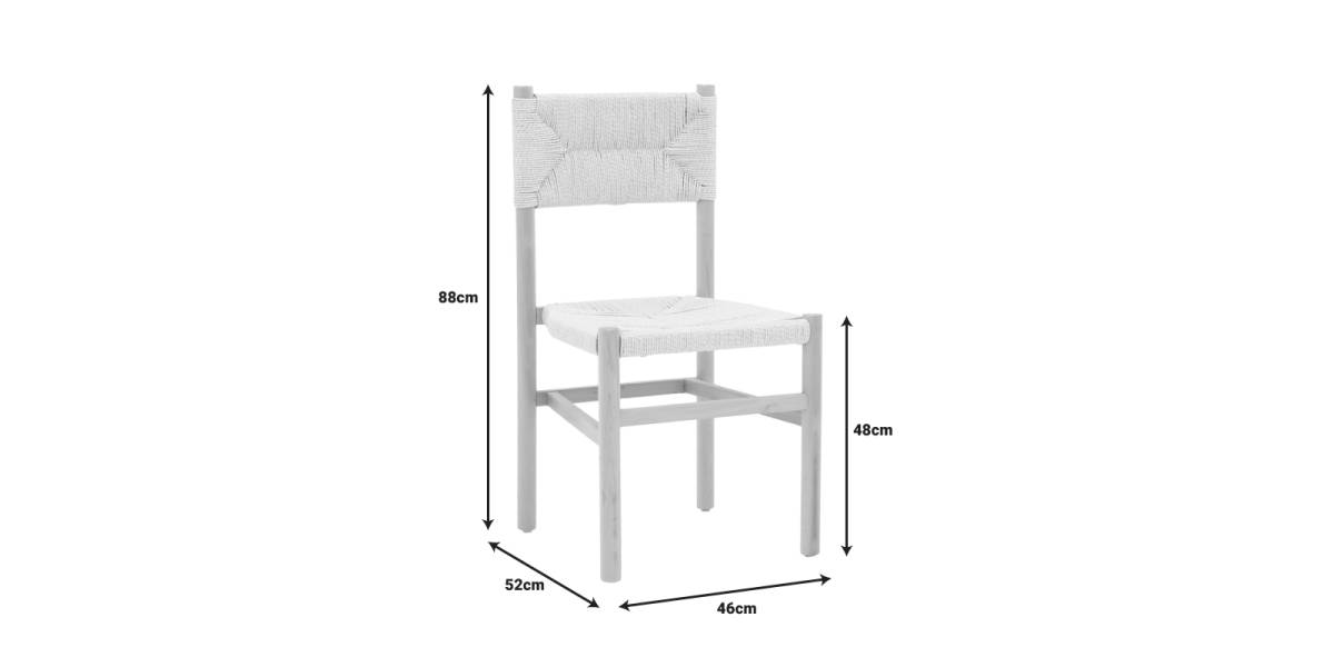 Καρέκλα Oarvine pakoworld φυσικό rubberwood-φυσικό σχοινί 46x52x88εκ